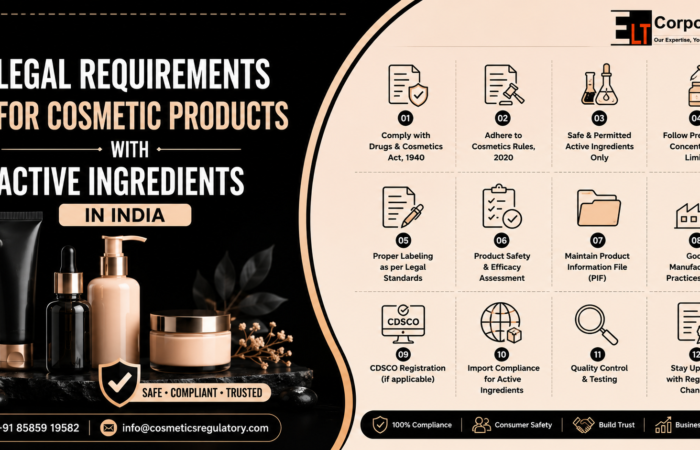 Legal requirements for cosmetic products with active ingredients in India