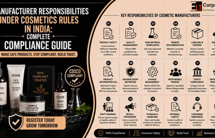 cosmetic manufacturer responsibilities in India